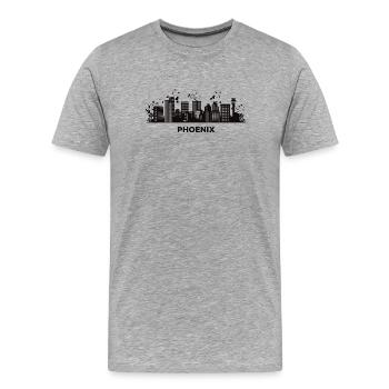 Phéniciens Skyline Phoenix - T-shirt bio Premium Homme - gris chiné - Devant - Damien (186cm)
