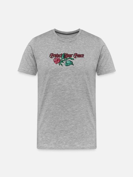 Protect Your Peace: Rose Floral - Men's Premium Organic T-Shirt - heather grey