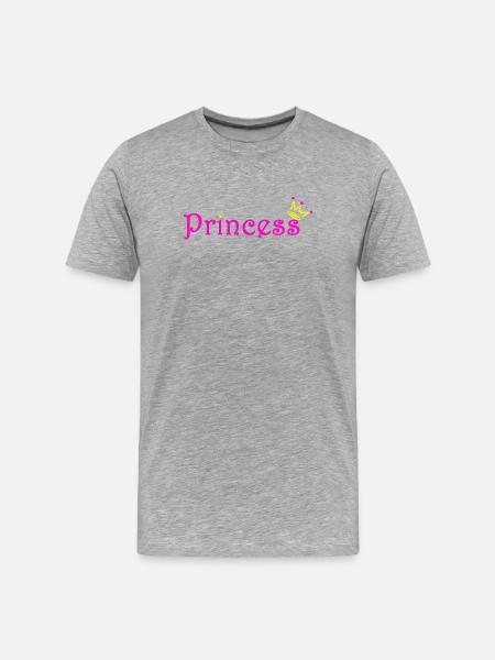 Prinzessin Glitzer Krone - Männer Premium Bio T-Shirt - Grau meliert