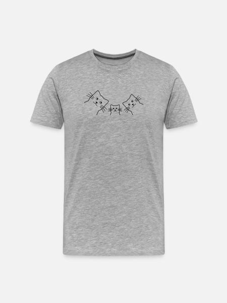 Cat family cats - Men's Premium Organic T-Shirt - heather grey