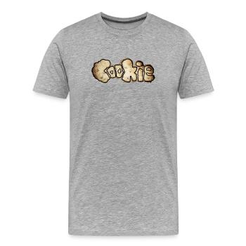 Cookie - Männer Premium Bio T-Shirt - Grau meliert - Vorne - Damien (186cm)