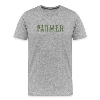 farmer - Men's Premium Organic T-Shirt - heather grey - Front - Damien (186cm)