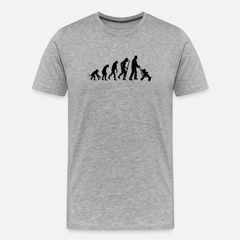Evolution de la super-papa - T-shirt bio Premium Homme - gris chiné