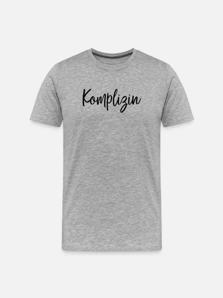 Komplizin Freundin Partnerin Geschenk - Männer Premium Bio T-Shirt - Grau meliert