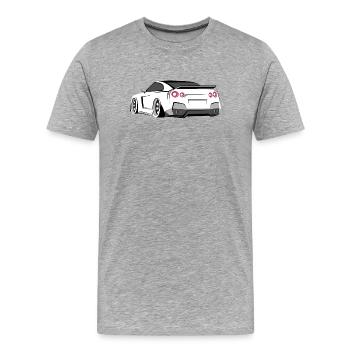 Idée cadeau du symbole du tuner GTR Racing - T-shirt bio Premium Homme - gris chiné - Devant - Damien (186cm)