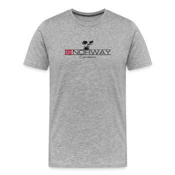 Norway Experience Elch Moose Design - Männer Premium Bio T-Shirt - Grau meliert - Vorne - Damien (186cm)