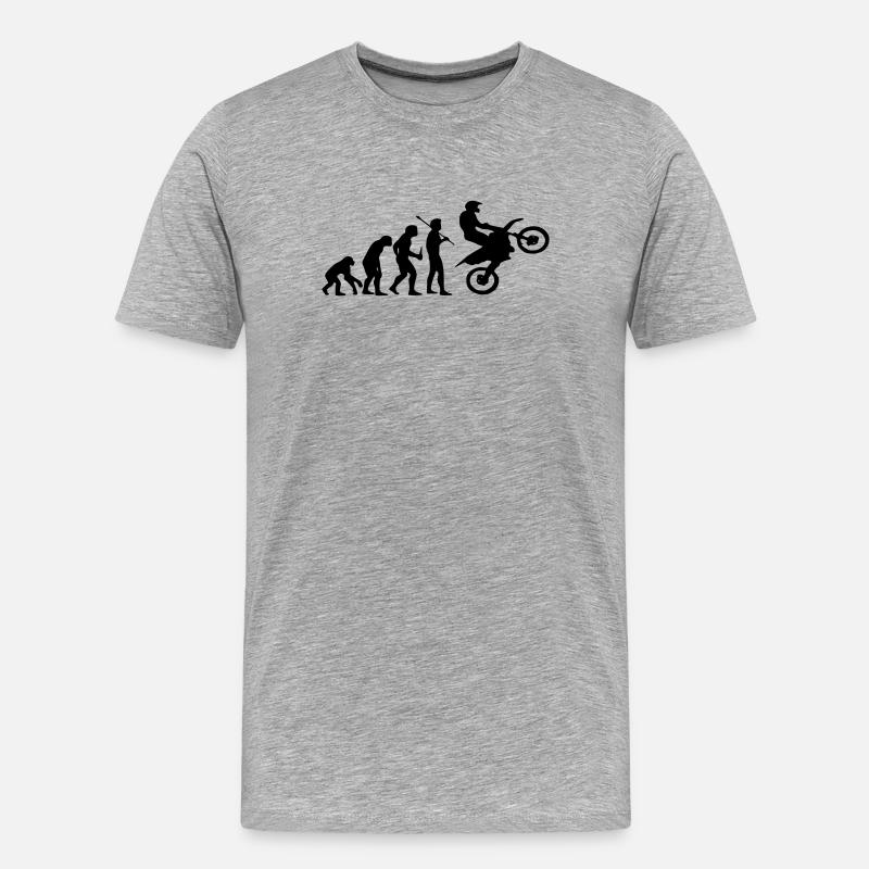 Evolution Monkey au Motocross - T-shirt bio Premium Homme - gris chiné