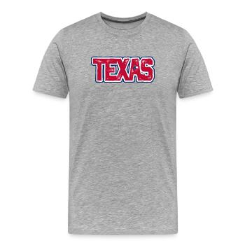 Texas Distressed Wortmarke - Männer Premium Bio T-Shirt - Grau meliert - Vorne - Damien (186cm)