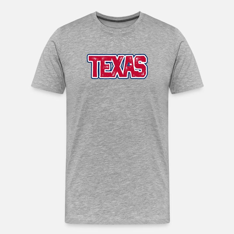 Texas Distressed Wortmarke - Männer Premium Bio T-Shirt - Grau meliert
