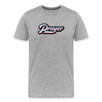 Jesus Glaube Christ Bibel Gebet - Männer Premium Bio T-Shirt - Grau meliert - Vorne - Damien (186cm)