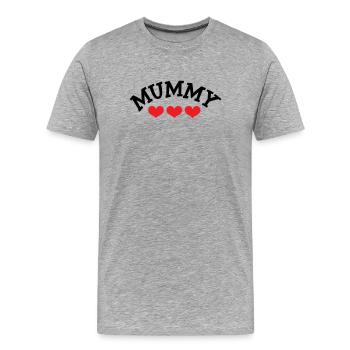 Maman / Fête des mères - T-shirt bio Premium Homme - gris chiné - Devant - Damien (186cm)