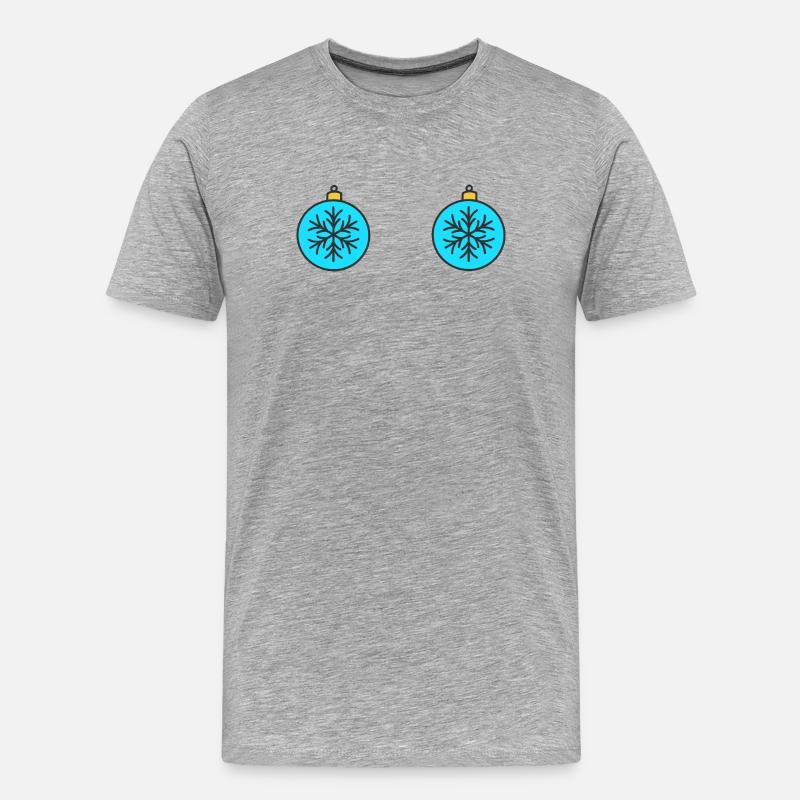 Weihnachtskugeln - Männer Premium Bio T-Shirt - Grau meliert
