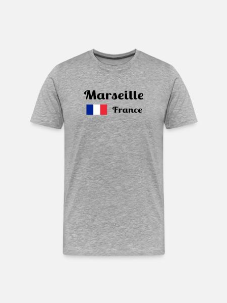 Marseille France- Stylish prints - Men's Premium Organic T-Shirt - heather grey