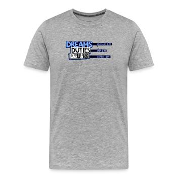 The Three Ds - Männer Premium Bio T-Shirt - Grau meliert - Vorne - Damien (186cm)