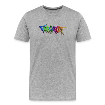 Graffiti-Style Frankfurt Cityscape - Men's Premium Organic T-Shirt - heather grey - Front - Damien (186cm)