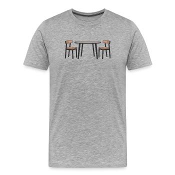 Contemporary Dining Set Illustration - Men's Premium Organic T-Shirt - heather grey - Front - Damien (186cm)