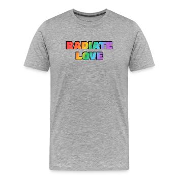 Arc-en-ciel d’amour rayonnant - T-shirt bio Premium Homme - gris chiné - Devant - Damien (186cm)