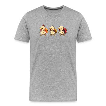 Thanksgiving Truthahn Baby - Männer Premium Bio T-Shirt - Grau meliert - Vorne - Damien (186cm)