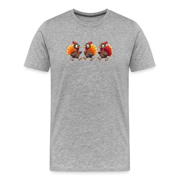 Thanksgiving Truthahn Baby - Männer Premium Bio T-Shirt - Grau meliert - Vorne - Damien (186cm)