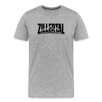 Zillertal - Souvenir Design - Männer Premium Bio T-Shirt - Grau meliert - Vorne - Damien (186cm)