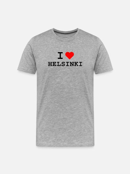 Ich liebe Helsinki - I love Helsinki - Men's Premium Organic T-Shirt - heather grey