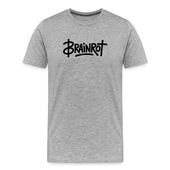 Brainrot – Lustige Gen-Alpha-Memes - Männer Premium Bio T-Shirt - Grau meliert - Vorne - Damien (186cm)