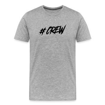 Crew - Männer Premium Bio T-Shirt - Grau meliert - Vorne - Damien (186cm)
