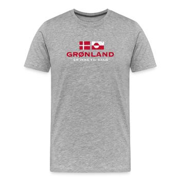 Greenland Flag Distress Unity - Men's Premium Organic T-Shirt - heather grey - Front - Damien (186cm)