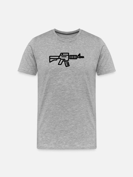 gun - Men's Premium Organic T-Shirt - heather grey