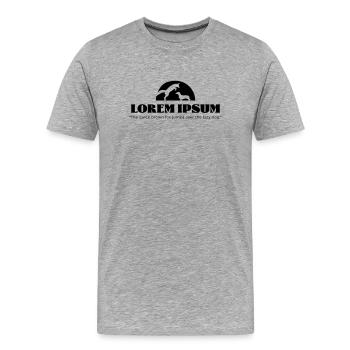 LoremIpsum – the quick brown fox ... - Männer Premium Bio T-Shirt - Grau meliert - Vorne - Damien (186cm)
