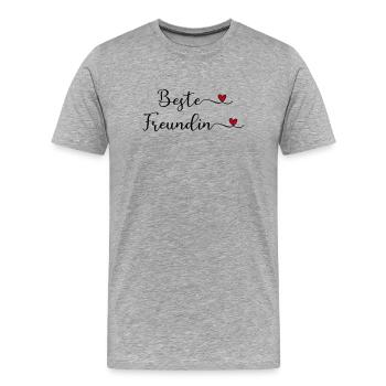 Meilleur ami - T-shirt bio Premium Homme - gris chiné - Devant - Damien (186cm)