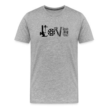  Love Nähen Schneider Handarbeit Nähmaschine - Männer Premium Bio T-Shirt - Grau meliert - Vorne - Damien (186cm)