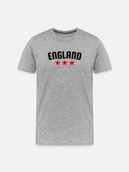 Angleterre 3 étoiles Design - T-shirt bio Premium Homme - gris chiné