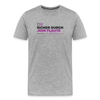 SICHER DURCH JEDE FLAUTE - Männer Premium Bio T-Shirt - Grau meliert - Vorne - Damien (186cm)