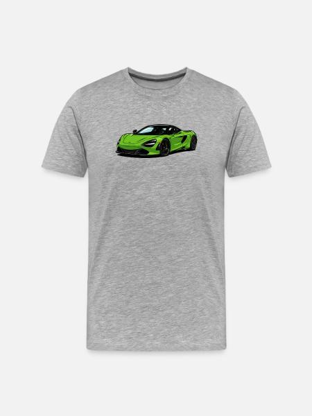 Lime Green Supercar–Illust - Men's Premium Organic T-Shirt - heather grey
