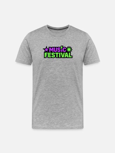 Music Festival Lettering Graphic - Men's Premium Organic T-Shirt - heather grey