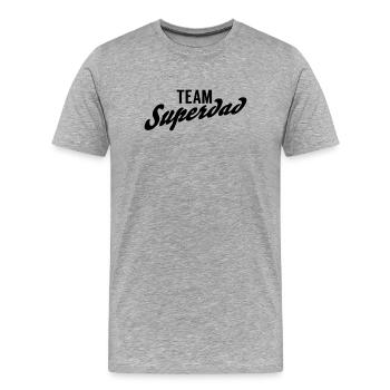 Team Superdad - Männer Premium Bio T-Shirt - Grau meliert - Vorne - Damien (186cm)