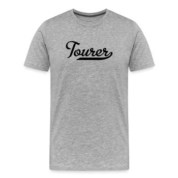 2541614 112658513 touriste - T-shirt bio Premium Homme - gris chiné - Devant - Damien (186cm)