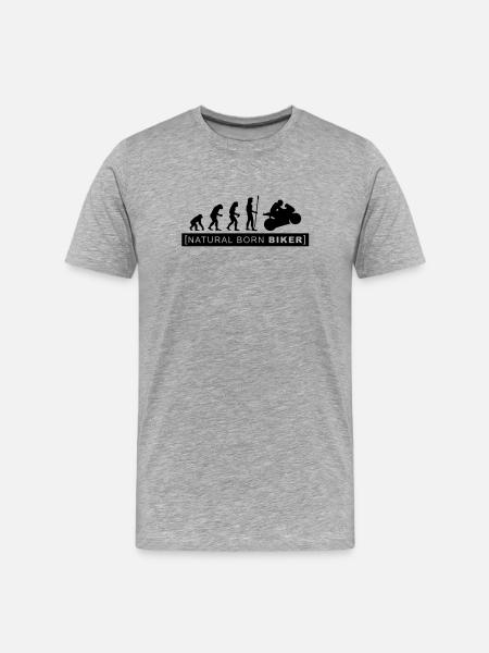 natural born biker - Men's Premium Organic T-Shirt - heather grey