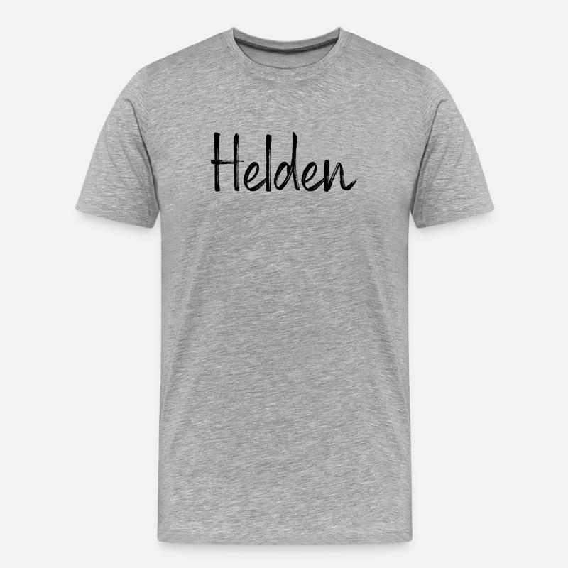 Helden Held Sieg Siegerehrung - Männer Premium Bio T-Shirt - Grau meliert