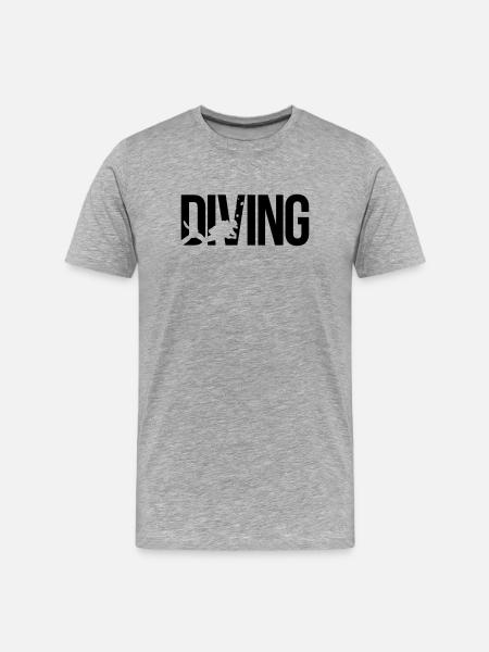 diving Tauchen - Männer Premium Bio T-Shirt - Grau meliert