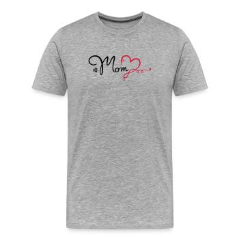 Maman d'amour cadeau fête des mères maman - T-shirt bio Premium Homme - gris chiné - Devant - Damien (186cm)