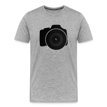 camera appareil photo - T-shirt bio Premium Homme - gris chiné - Devant - Damien (186cm)