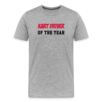 Go-Kart / Karting / Kart / Fahrer - Männer Premium Bio T-Shirt - Grau meliert - Vorne - Damien (186cm)