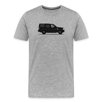 Discovery 4 Black - Men's Premium Organic T-Shirt - heather grey - Front - Damien (186cm)