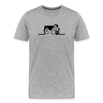 Logo de la maison - T-shirt bio Premium Homme - gris chiné - Devant - Damien (186cm)