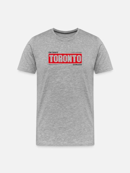 Toronto Bold Red Black Logo - Men's Premium Organic T-Shirt - heather grey