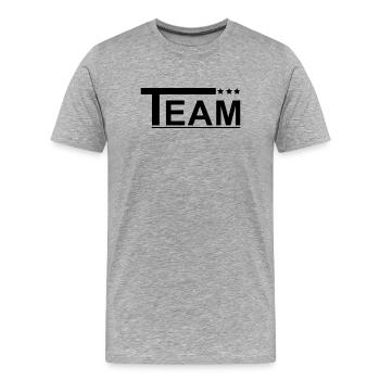 Équipe avec des étoiles noires - T-shirt bio Premium Homme - gris chiné - Devant - Damien (186cm)