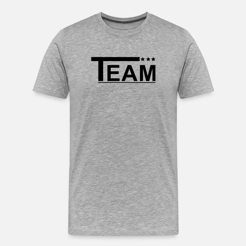 Team mit Sternen schwarz - Männer Premium Bio T-Shirt - Grau meliert