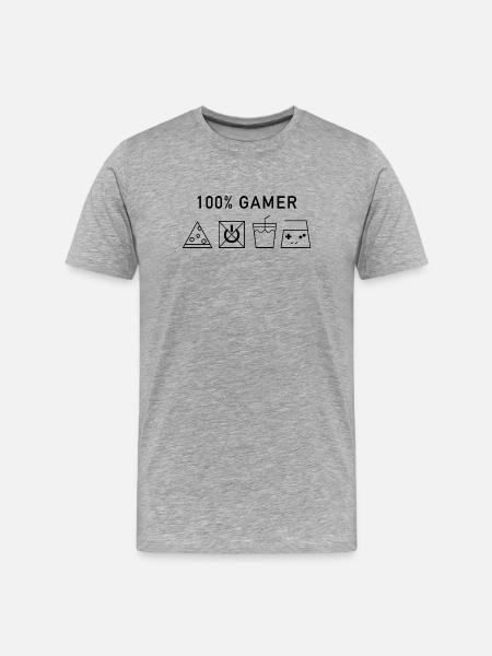 100 Gamer Black Version - Men's Premium Organic T-Shirt - heather grey